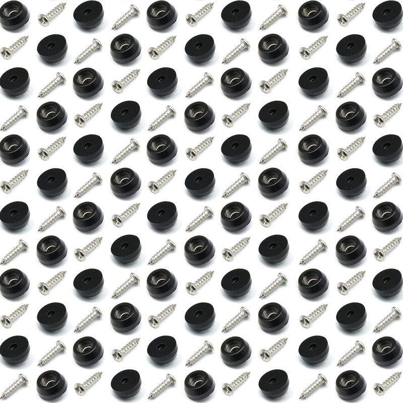 Otrestodyl Cutting Board Feet with Stainless Screws, Black Round Non Slip Rubber Feet for Cutting Board, Furnitrue & Electronics, 200 Pack - Image 1